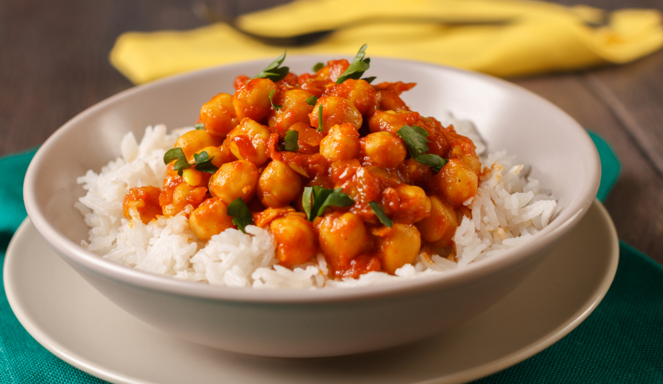 Spicy Chickpea Sweet Potato and Rice Curry